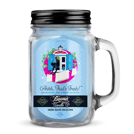Beamer Candle Co Smoke Killer Collection - USA Made Candle - 12 oz Ahhh That's Fresh