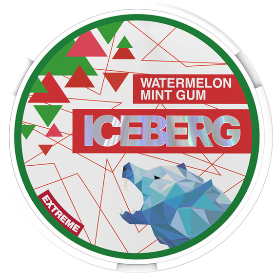 Iceberg Nicotine Pouches - Watermelon Mint Gum 35MG (5 Pack)