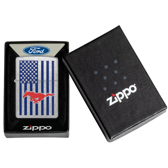 Zippo Lighter - Ford Mustang American Flag
