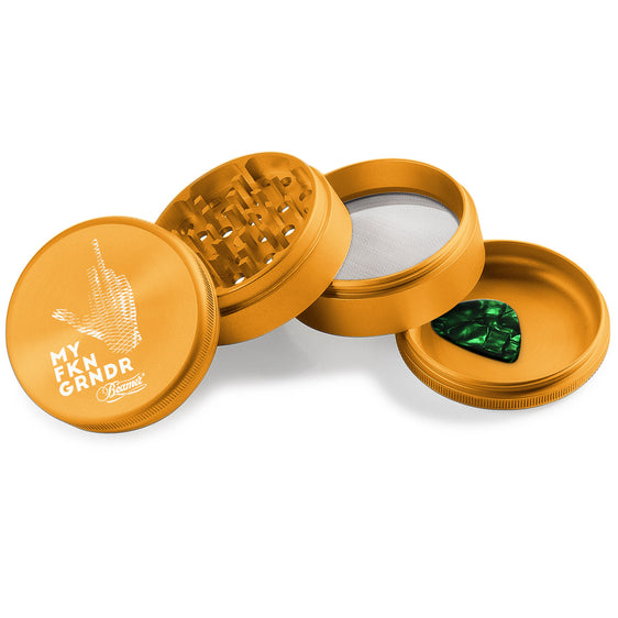 Beamer Aircraft Grade Aluminum 63MM Grinder - Middle Finger Gold