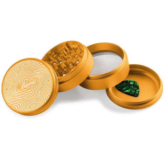 Beamer Aircraft Grade Aluminum 63MM Grinder - Psychedelic Star Maze Gold