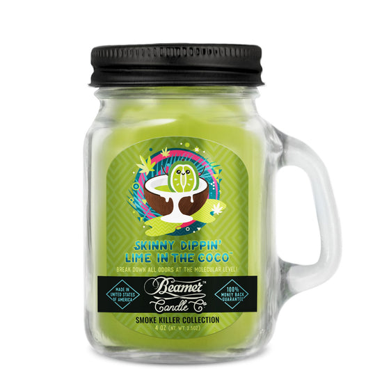 Beamer Candle Co Smoke Killer Collection - USA Made Candle - 4 oz Skinny Dippin' Lime in the Coco