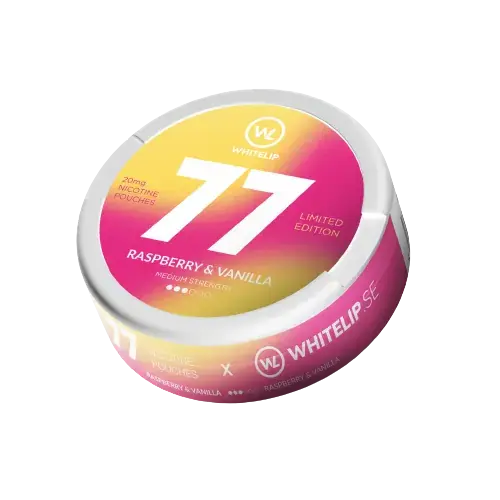 77 Raspberry & Vanilla Nicotine Pouches – 10mg (5 Pack)