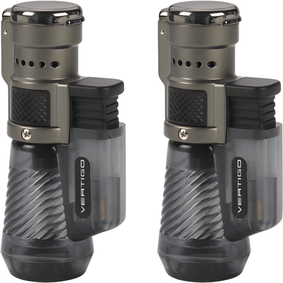 Vertigo Cyclone Triple Torch Lighter - Charcoal - 2 Pack