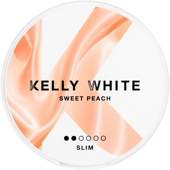 Kelly White Sweet Peach Slim Nicotine Pouches (5 Pack)
