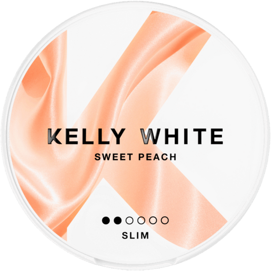 Kelly White Sweet Peach Slim Nicotine Pouches (5 Pack)