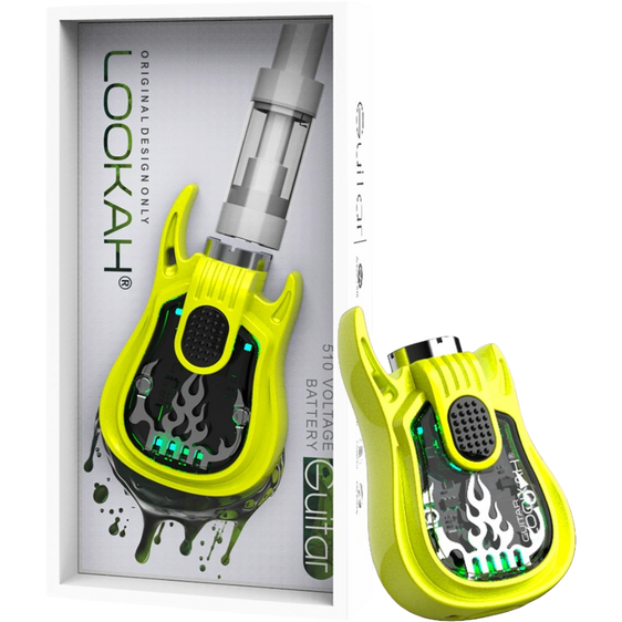 Lookah Guitar - 510 Vape Battery - Neon Green