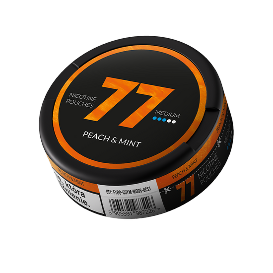 77 Peach Mint Nicotine Pouches – 10mg (5 Pack)