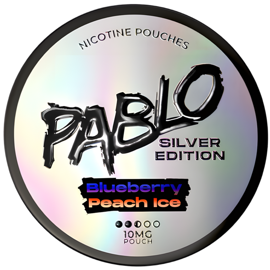 Pablo Silver Edition Blueberry Peach Ice 10mg Nicotine Pouches (5 Pack)