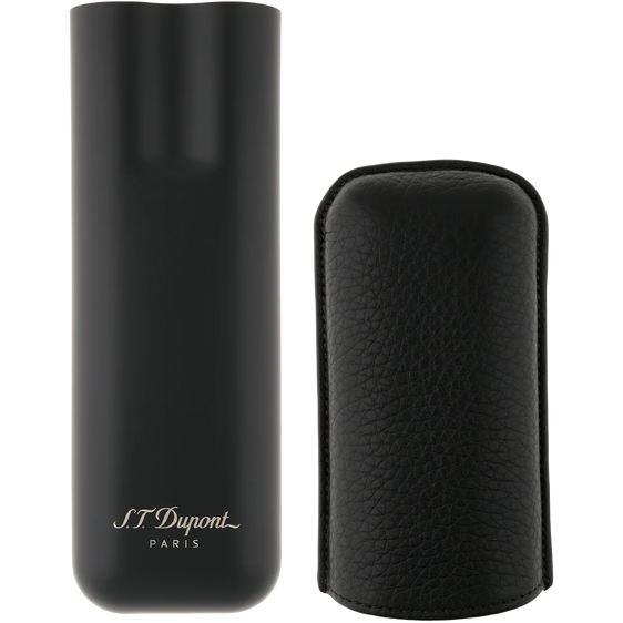 S.T. Dupont Double Cigar Case – Black Grain Matte