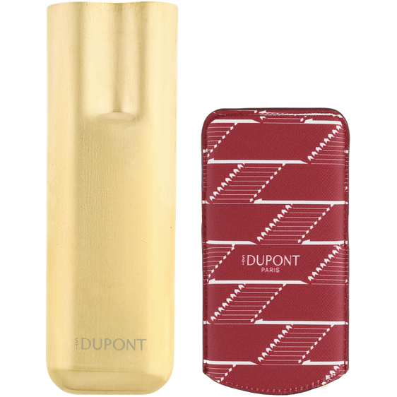 S.T. Dupont Monogram 1872 Double Cigar Case – Burgundy & Gold