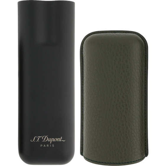 S.T. Dupont Double Cigar Case – Khaki & Matte Black