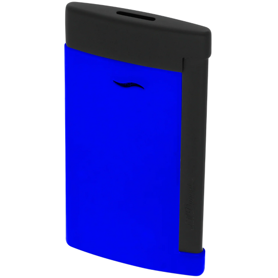 S.T. Dupont Lighter Slim 7 - Matte Black & Neon Blue
