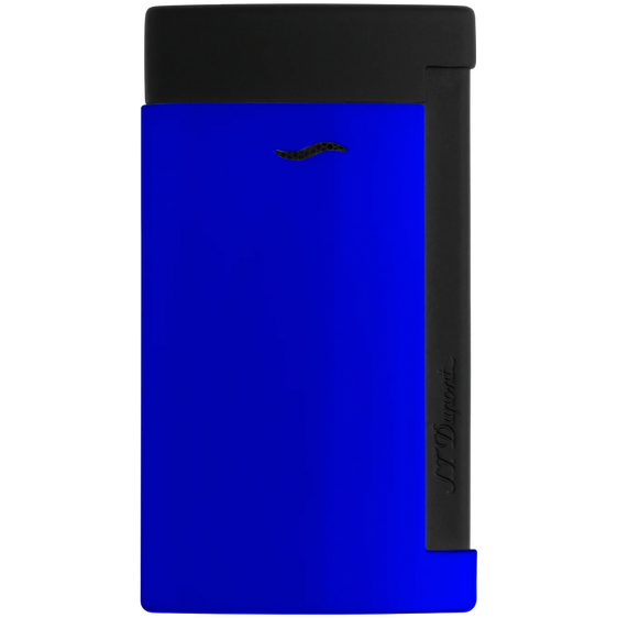 S.T. Dupont Lighter Slim 7 - Matte Black & Neon Blue