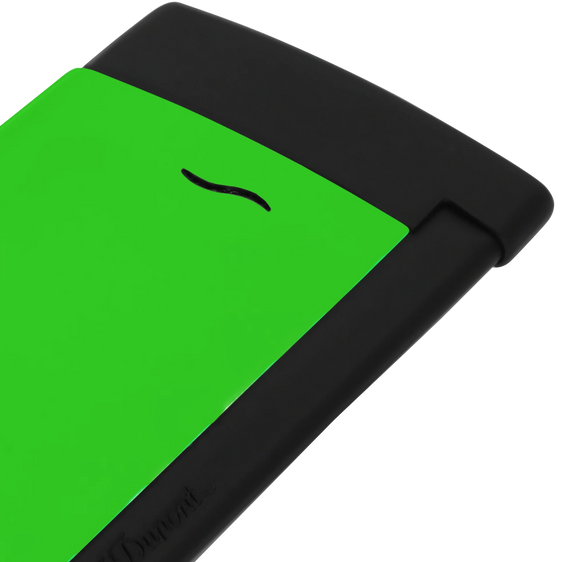 S.T. Dupont Slim 7 Lighter - Matte Black & Neon Green
