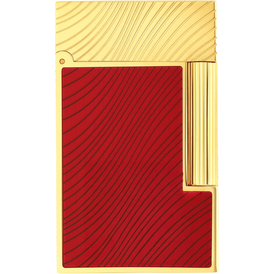 S.T. Dupont Ligne 2 Horse Mane Guilloche Lighter - Red