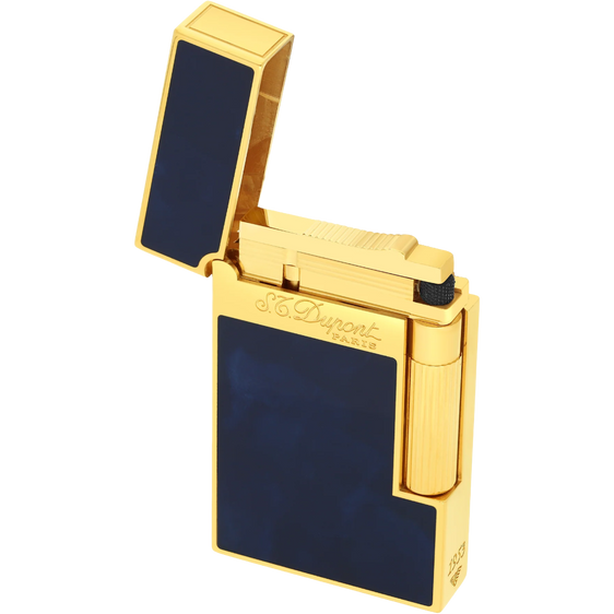 S.T. Dupont Ligne 2 Lighter – Blue Lacquer & Yellow Gold
