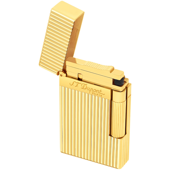 S.T. Dupont Ligne 2 Lighter – Vertical Guilloche Gold