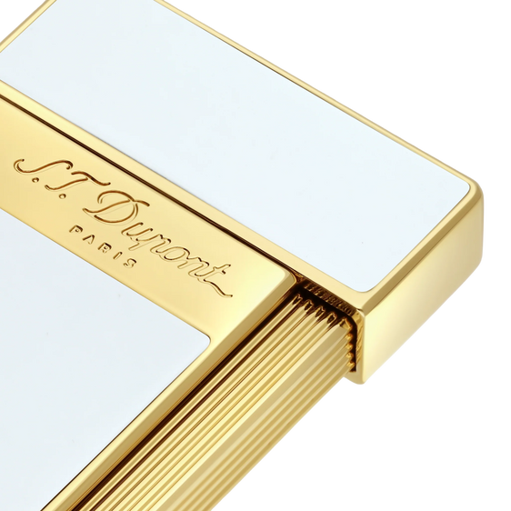 S.T. Dupont Slimmy Lighter – White & Gold