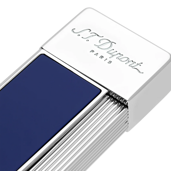S.T. Dupont Twiggy Lighter - Blue Lacquer & Chrome