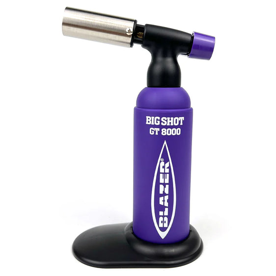 The Big Shot Anti-Flare Butane Torch Lighter by Blazer - Purple & White