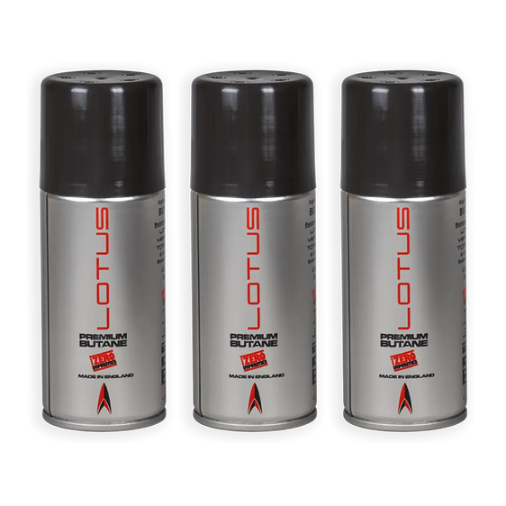Lotus Premium Butane Gas (Parent) -n - 150mL 3 Pack