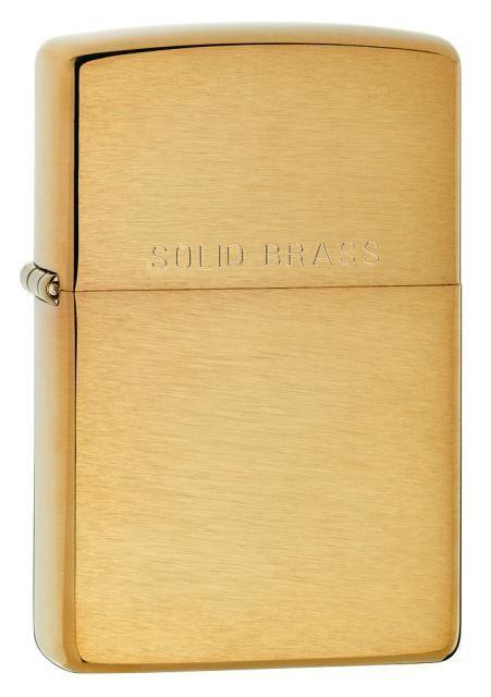 Zippo Lighter - Classic Brushed Engraved Solid Brass