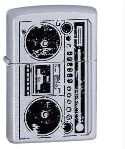 Zippo Lighter - Boombox Satin Chrome