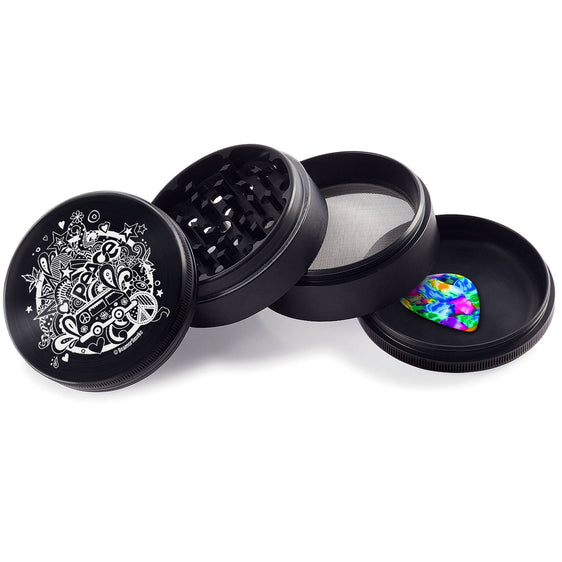 
Beamer Aircraft Grade Aluminum 63MM Grinder - 70's Lovin - Black
