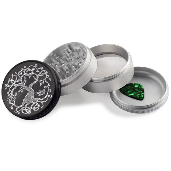 
Beamer Aircraft Grade Aluminum 63MM Grinder - Tree of Life - Black & Silver