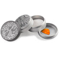 
Beamer Aircraft Grade Aluminum 63MM Grinder - Tree of Life - Gray & Silver
