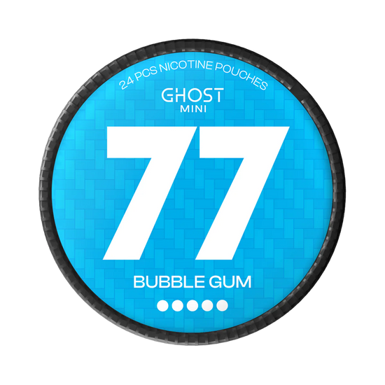 77 Ghost Mini Bubble Gum Nicotine Pouches – 20mg (5 Pack)