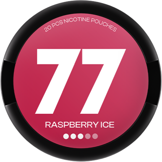 77 Raspberry Ice Nicotine Pouches – 10mg (5 Pack)