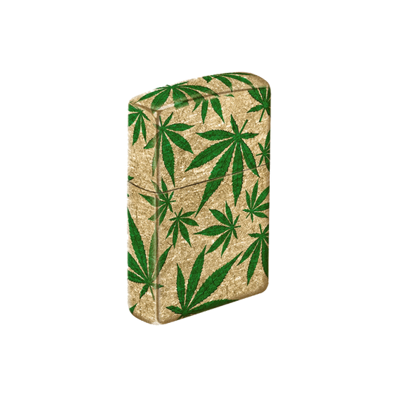 
Zippo Lighter - Cannabis Brass Finish