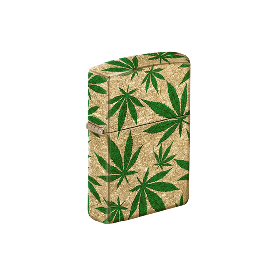 
Zippo Lighter - Cannabis Brass Finish