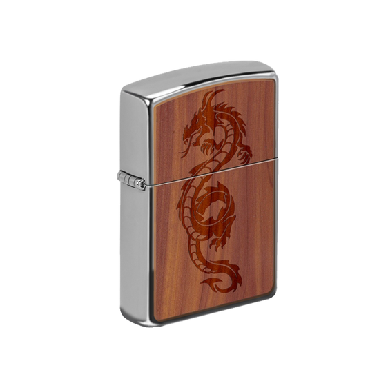 
Zippo Lighter - Woodchuck Dragon on Cedar
