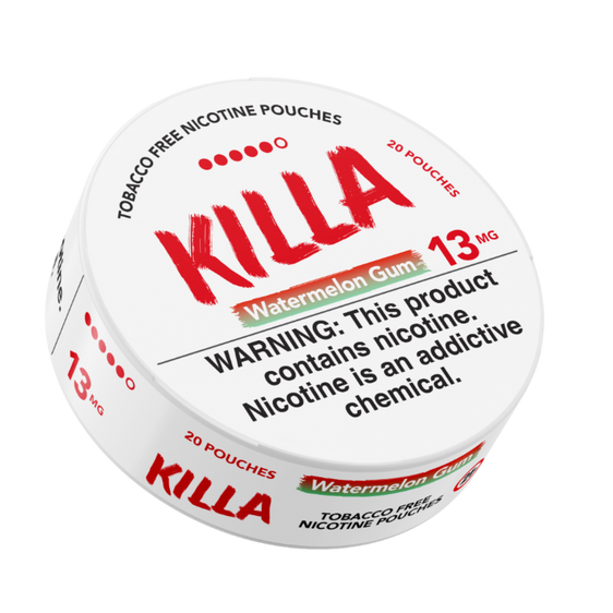 
Killa Watermelon Gum 13mg Nicotine Pouches (5 Pack)