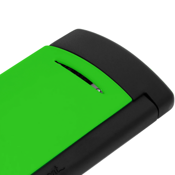 
S.T. Dupont Minijet Torch Lighter - Matte Black & Neon Green