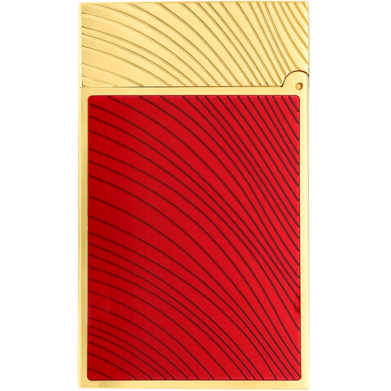 
S.T. Dupont Ligne 2 Horse Mane Guilloche Lighter - Red