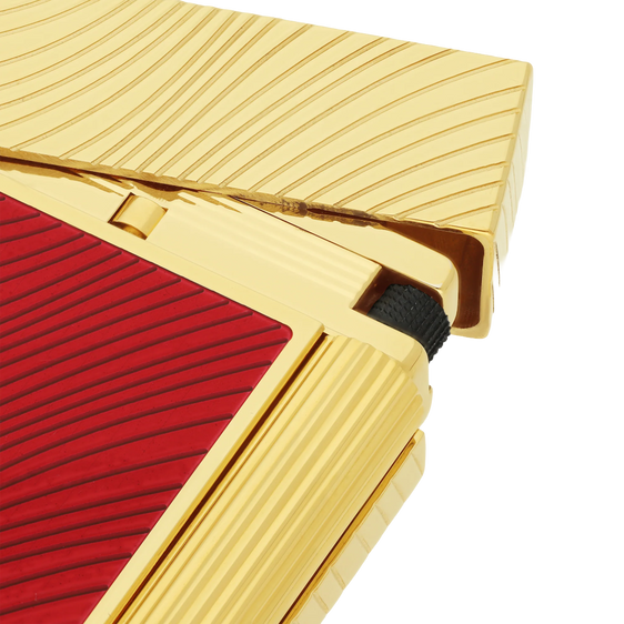 
S.T. Dupont Ligne 2 Horse Mane Guilloche Lighter - Red