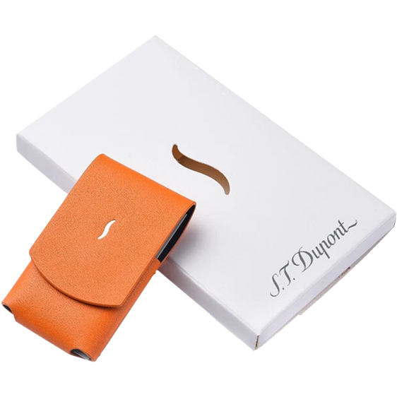 
S.T. Dupont Minijet Lighter Leather Case Pouch – Orange
