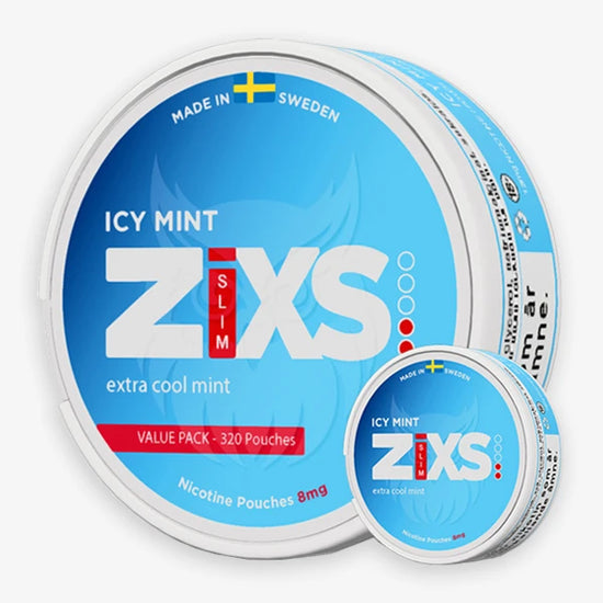 Zixs Nicotine Pouches Mega Cans Icy Mint - 320 Pouches 4MG