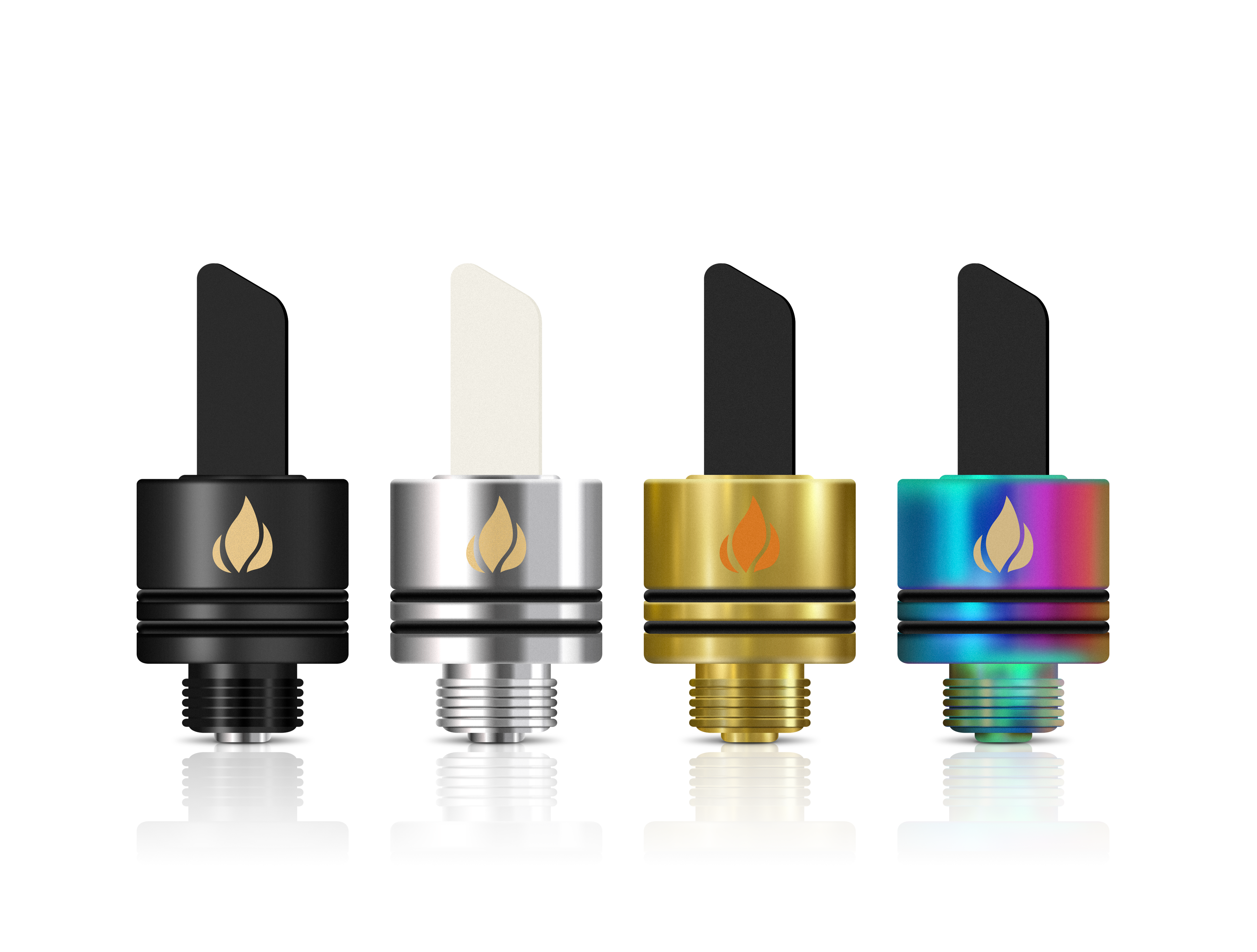 5-Pack Ceramic Heating Heads – Quick-Heat Replacement Tips With 510 Thread, Chrome & White Ceramic Design