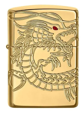 Zippo Lighter - Asian Dragon Armor High Polish Gold