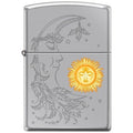 
Zippo Lighter - Sun & Moon Hi Polish Chrome
