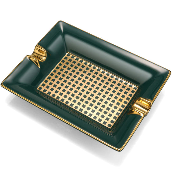 
Elegant Ceramic Cigar Ashtray - Green