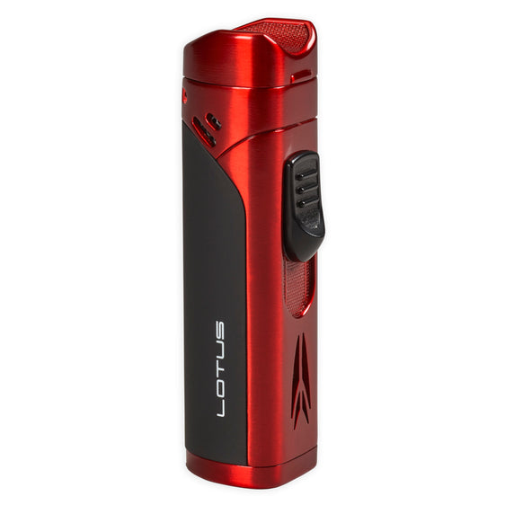 
Lotus Monarch Quad Flame Lighter - Red & Black
