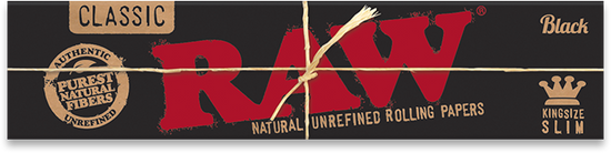 RAW Black Kingsize Slim Rolling Papers - UNIT