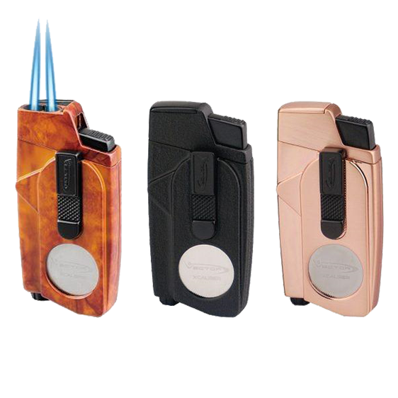 
Vector Xcaliber Double Flame Lighter with Cutter