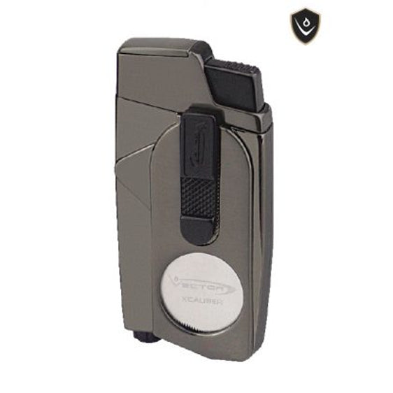 
Vector Xcaliber Double Flame Lighter with Cutter - Gunmetal Satin